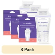 (3 pack) Lansinoh Breastmilk Storage Bags, 50 Count, Baby Essentials, Fast Freeze \u0026 Thaw Breast Milk Bags for Baby Bottle Feeding, Superior Strength \u0026 Stretch, 6 Ounce